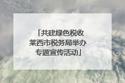 共建绿色税收 莱西市税务局举办专题宣传活动