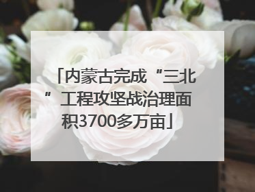 内蒙古完成“三北”工程攻坚战治理面积3700多万亩