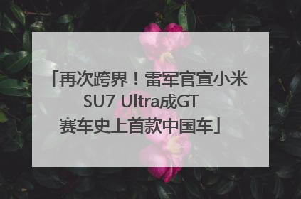 再次跨界！雷军官宣小米SU7 Ultra成GT赛车史上首款中国车