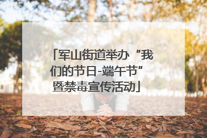 军山街道举办“我们的节日-端午节”暨禁毒宣传活动