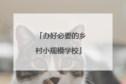 办好必要的乡村小规模学校
