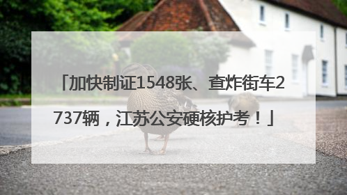 加快制证1548张、查炸街车2737辆，江苏公安硬核护考！