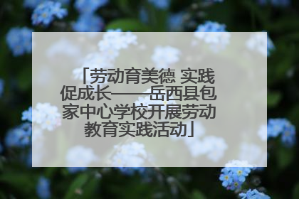 劳动育美德 实践促成长——岳西县包家中心学校开展劳动教育实践活动
