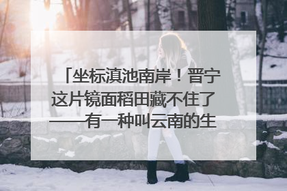 坐标滇池南岸！晋宁这片镜面稻田藏不住了——有一种叫云南的生活之365天