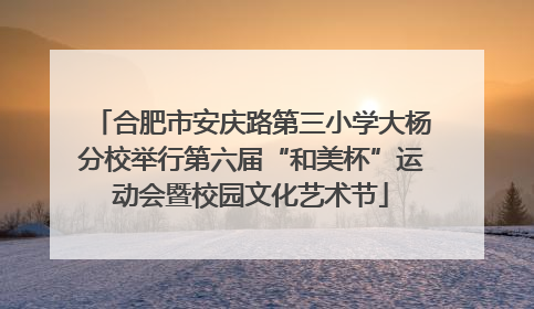 合肥市安庆路第三小学大杨分校举行第六届“和美杯”运动会暨校园文化艺术节