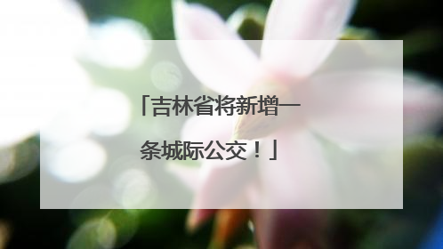 吉林省将新增一条城际公交！