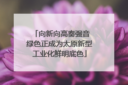 向新向高奏强音 绿色正成为太原新型工业化鲜明底色