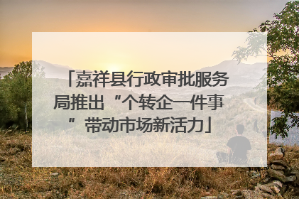嘉祥县行政审批服务局推出“个转企一件事”带动市场新活力