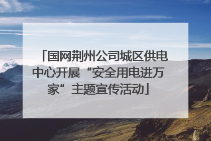国网荆州公司城区供电中心开展“安全用电进万家”主题宣传活动