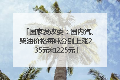 国家发改委：国内汽、柴油价格每吨分别上涨235元和225元