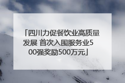 四川力促餐饮业高质量发展 首次入围服务业500强奖励500万元