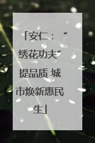 安仁：“绣花功夫”提品质 城市焕新惠民生