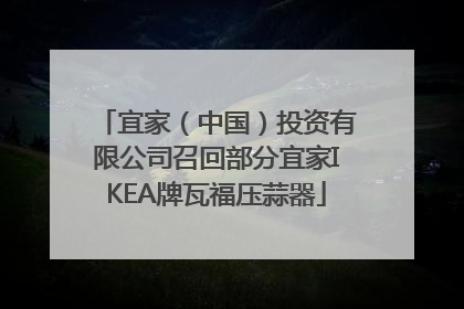 宜家（中国）投资有限公司召回部分宜家IKEA牌瓦福压蒜器
