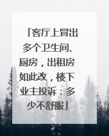 客厅上冒出多个卫生间、厨房，出租房如此改，楼下业主投诉：多少不舒服