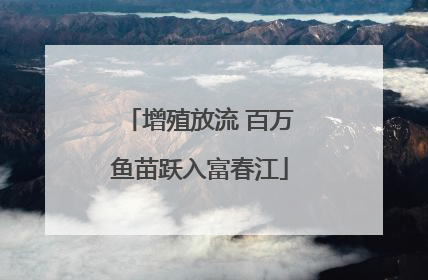 增殖放流 百万鱼苗跃入富春江