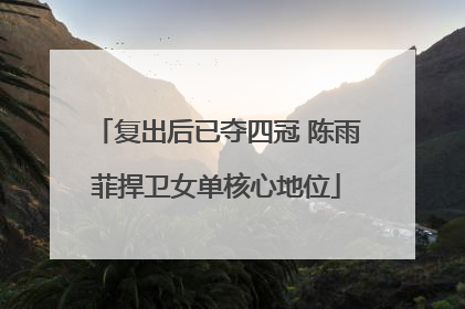 复出后已夺四冠 陈雨菲捍卫女单核心地位