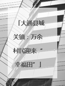 大通县城关镇：万余村民迎来“幸福田”