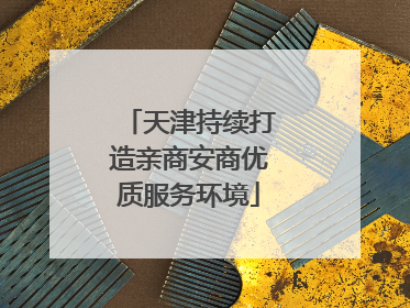 天津持续打造亲商安商优质服务环境