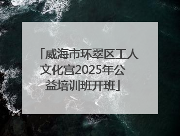 威海市环翠区工人文化宫2025年公益培训班开班