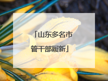 山东多名市管干部履新