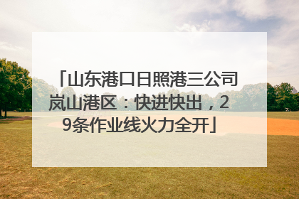 山东港口日照港三公司岚山港区：快进快出，29条作业线火力全开