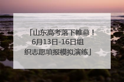 山东高考落下帷幕！6月13日-16日组织志愿填报模拟演练