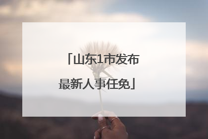 山东1市发布最新人事任免