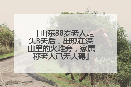 山东88岁老人走失3天后，出现在深山里的火堆旁，家属称老人已无大碍