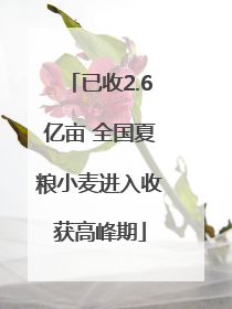 已收2.6亿亩 全国夏粮小麦进入收获高峰期
