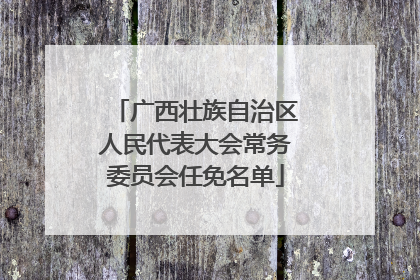 广西壮族自治区人民代表大会常务委员会任免名单