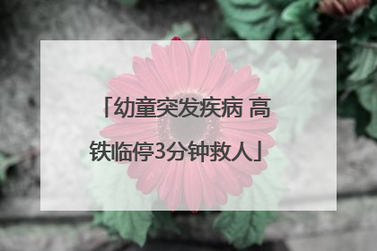 幼童突发疾病 高铁临停3分钟救人