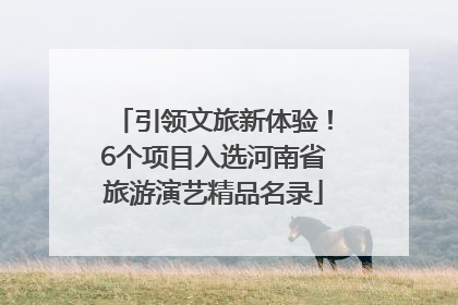 引领文旅新体验！6个项目入选河南省旅游演艺精品名录
