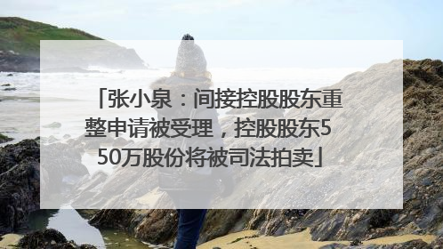 张小泉：间接控股股东重整申请被受理，控股股东550万股份将被司法拍卖