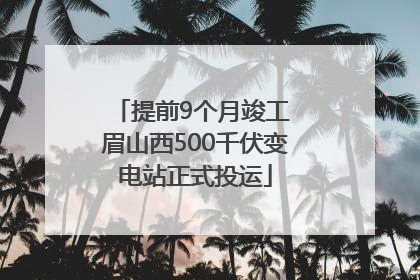 提前9个月竣工 眉山西500千伏变电站正式投运