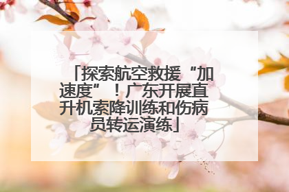 探索航空救援“加速度”！广东开展直升机索降训练和伤病员转运演练
