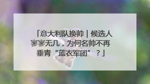 意大利队换帅｜候选人寥寥无几，为何名帅不再垂青“蓝衣军团”？