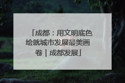 成都：用文明底色绘就城市发展最美画卷｜成都发展