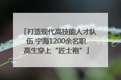 打造现代高技能人才队伍 宁海1200余名职高生穿上“匠士袍”