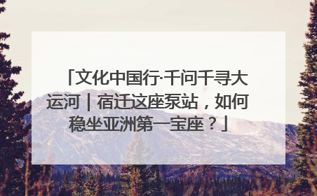 文化中国行·千问千寻大运河｜宿迁这座泵站，如何稳坐亚洲第一宝座？