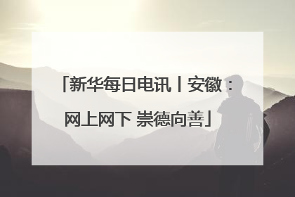 新华每日电讯丨安徽：网上网下 崇德向善
