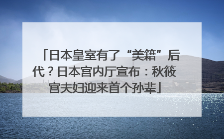 日本皇室有了“美籍”后代？日本宫内厅宣布：秋筱宫夫妇迎来首个孙辈