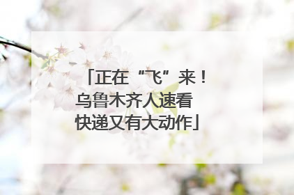 正在“飞”来！乌鲁木齐人速看 快递又有大动作