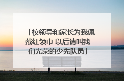 校领导和家长为我佩戴红领巾 以后请叫我们光荣的少先队员