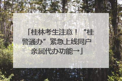 桂林考生注意！“桂警通办”紧急上线同户亲属代办功能→