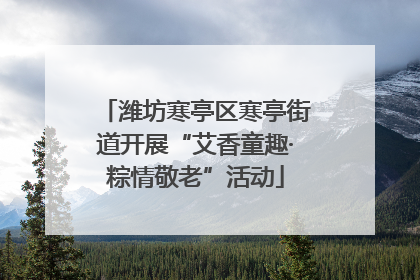 潍坊寒亭区寒亭街道开展“艾香童趣·粽情敬老”活动