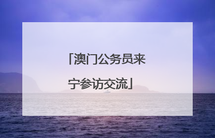 澳门公务员来宁参访交流