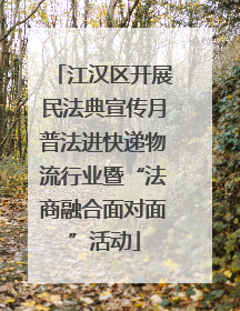 江汉区开展民法典宣传月普法进快递物流行业暨“法商融合面对面”活动