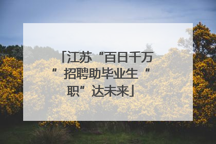 江苏“百日千万”招聘助毕业生“职”达未来