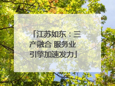 江苏如东：三产融合 服务业引擎加速发力