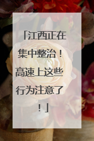 江西正在集中整治！高速上这些行为注意了！